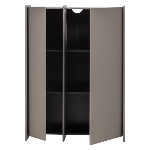 WOOOD 2-deurs kast Brock - Essen Fineer - Warmgrijs - 140x102x44
