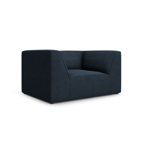 Cosmopolitan Design - Fauteuil Siena structurele stof marineblauw - 92x120x69cm