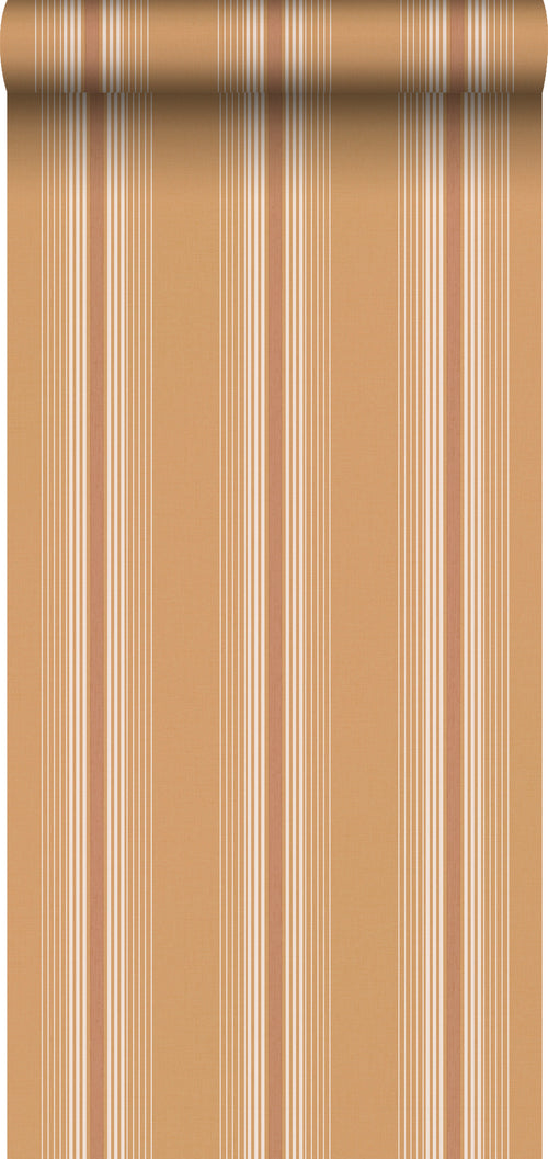 Sanders & Sanders behang strepen oranje en terracotta - 53 cm x 10 m - 640545