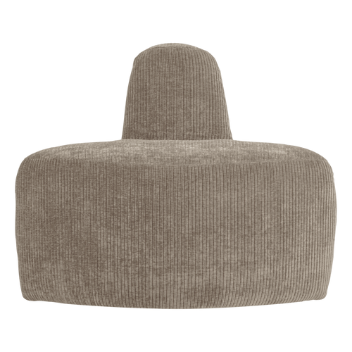 WOOOD eetbank hoek rond rugleuning Mojo Base - Rib - Donkerzand - 83x76x76