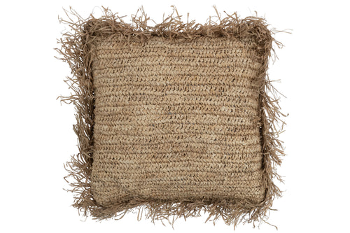 J-Line kussen Jeff Vierkant - rotan - naturel - large