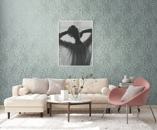 A.S. Création behang bloemen blauw en zilver - 53 cm x 10.05 m - AS-388301 - vtwonen shop