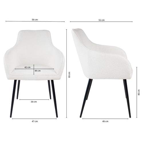 Kick eetkamerstoel Maud - Wit - vtwonen shop