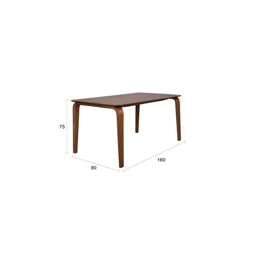 Housecraft Living Walden Eettafel 160x90 cm Hout Walnootkleur bruin