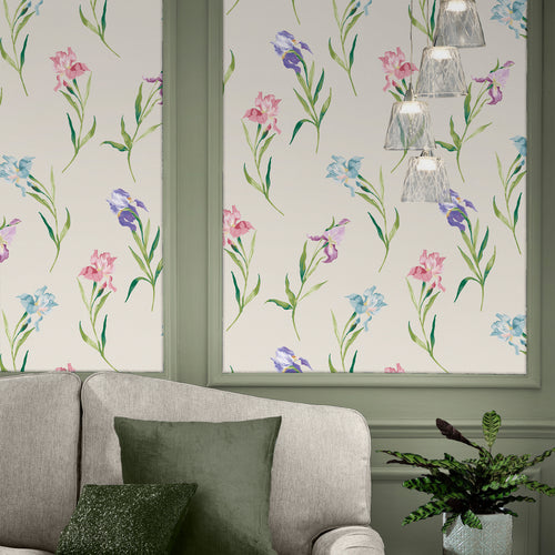 Laura Ashley vliesbehang Hawling Irises Naturel - vtwonen shop