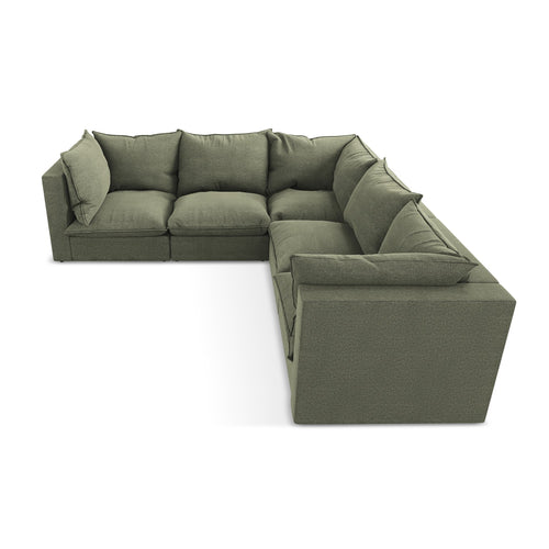 LaMiaSofa Modulaire hoekbank Ravenna - bouclé - olijf - 255x255x77