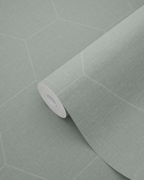 ESTAhome behang hexagon celadon groen - 53 cm x 10.05 m - 148750