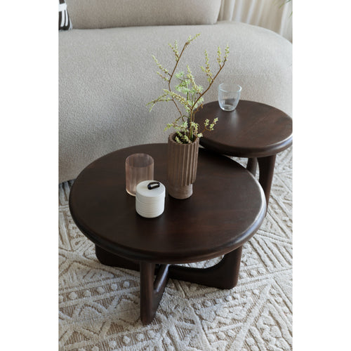 Housecraft Living Jani Salontafel Rond 60 cm Mangohout Donkerbruin