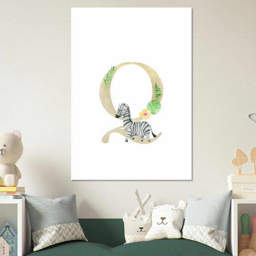 Artfulprints  Letter Q kindernaam   Poster 70x100 cm
