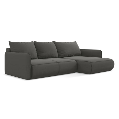 LaMiaSofa hoekbank rechts Palermo - velours - staal - 240x148x86