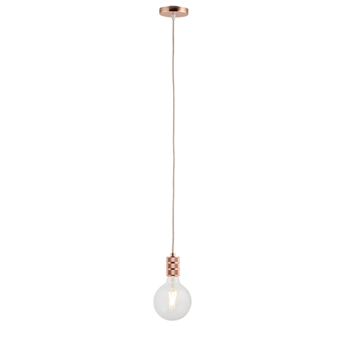 Lighto | Pendel Rosé Goud | Inclusief Lichtbron Helder | Retro | 1.5m Snoer | Met Plafondkap