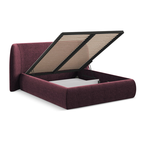 LaMiaSofa Bed met opbergruimte Trieste - chenille stof - bordeaux - 190x215x110