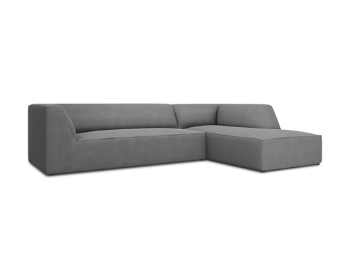 Micadoni rechter hoekbank Ruby 4-zits, structurele stof, grijs - 180x273x69cm