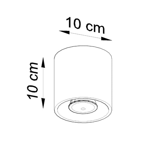 Sollux Lighting Plafondlamp ORBIS 1 grijs - 10x10x10cm