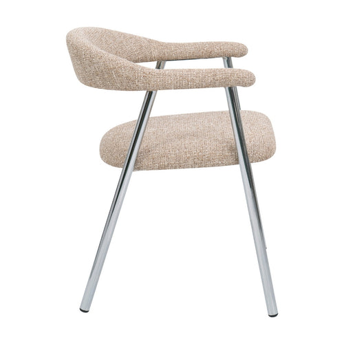 DÉJA Living Eetkamerstoel Sorø - Taupe/Chrome - Set van 2