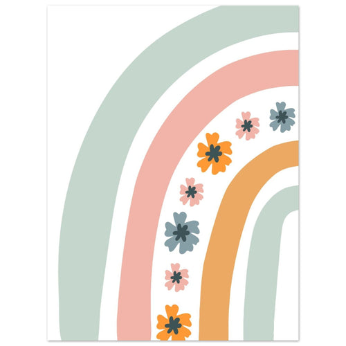 Artfulprints  Regenboog met bloemen I   poster 30x40 cm - vtwonen shop