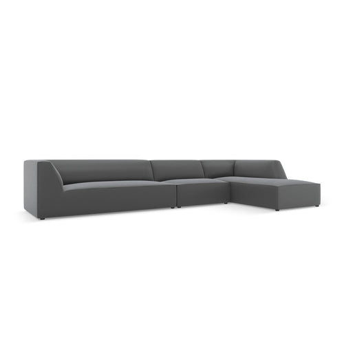 Cosmopolitan Design - Modulaire hoekbank rechts Siena 5-zits, imitatieleer donkergrijs - 180x366x69cm