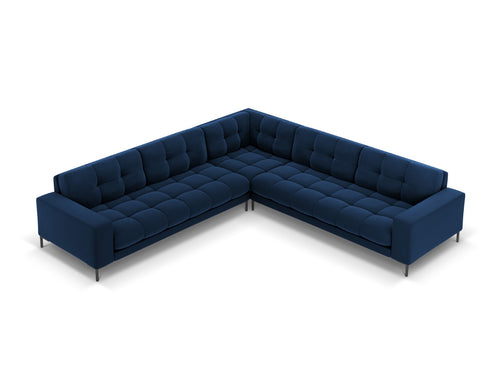 Cosmopolitan Design Symmetrische hoekbank Bali 6-zits, flueel, koningsblauw - 256x256x75cm
