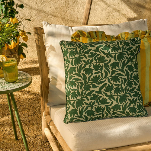 Mica Decorations Kelly Tuinkussens 45 x 45 x 10 cm - 2 Buitenkussens met Bloemenprint - Afneembare Hoes met Ritssluiting - Gerecyclede Polyester