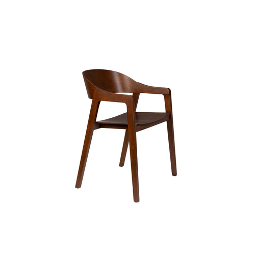 Dutchbone Westlake Eetkamerstoelen met armleuning Hout Walnoot - Set van 2 - vtwonen shop