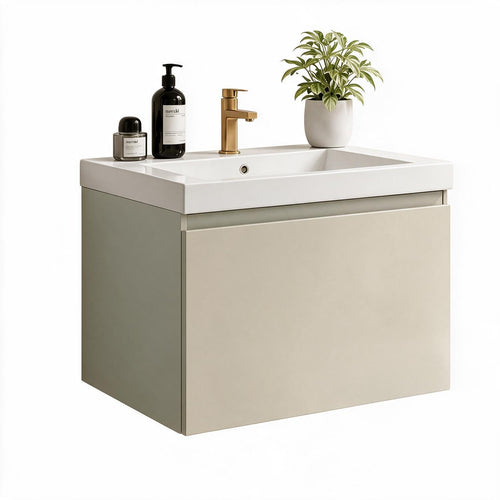 LOMAZOO badkamermeubel Modena - zwevend - wit - greige - 60 cm