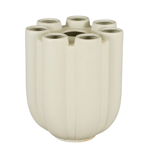 Mica Decorations Minda Tulpenvaas - H34 x Ø28 cm - Keramiek - Taupe