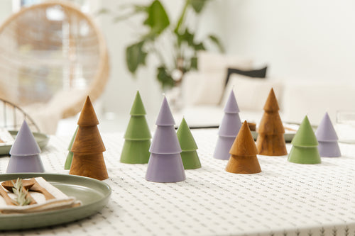 Originalhome dennenboom kaars - violet -  M - set van 2 - vtwonen shop