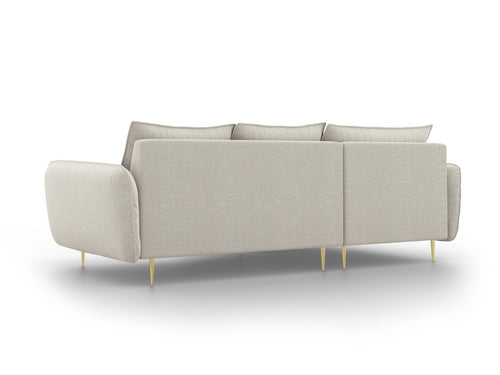 Cosmopolitan Design linker hoekbank Vienna 5-zits, structurele stof, lichtbeige - 170x255x95cm