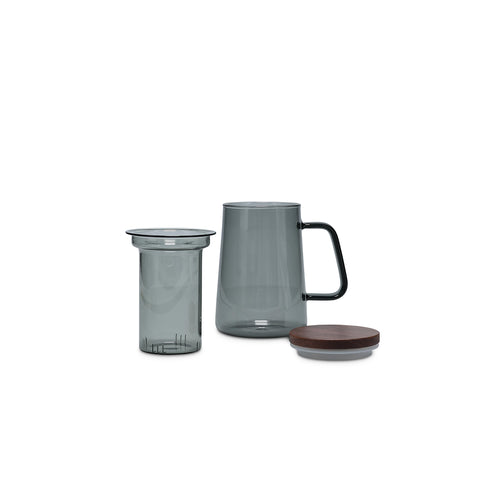 S|P Collection - Beker 63cl met glazen filter en deksel grijs Luma