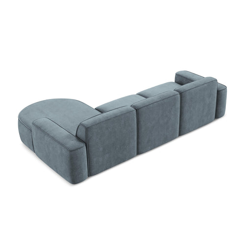 LaMiaSofa hoekbank rechts Melissa - chenille stof - jeans - 284x166x70