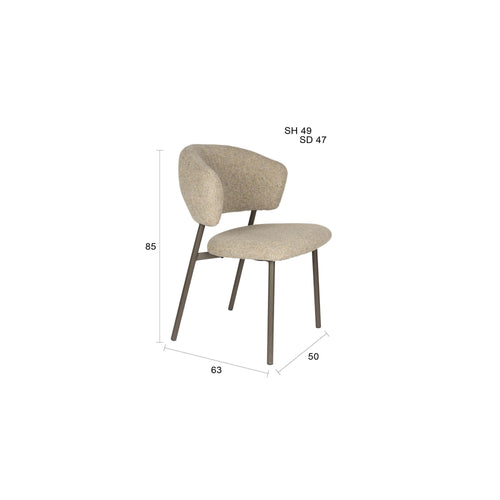 Housecraft Living Jasmine Eetkamerstoelen Gemêleerd Groen - Set van 2