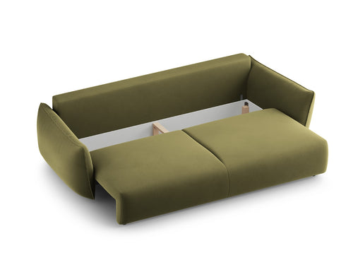 Cosmopolitan Design Slaapbank met opbergdoos Matera 3-zits, flueel groente - 108x240x86cm
