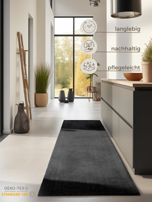 Hanse Home Bouclé Jute Rug Jaipur Dark Black 80x200 cm