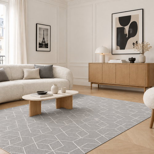 AFK Living vloerkleed Kube - voor binnen en buiten - grijs - 160 x 230 cm