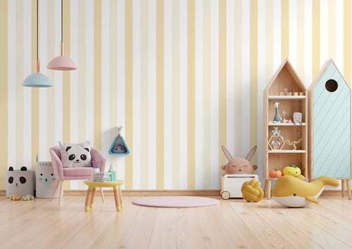 Sanders & Sanders behang strepen geel en wit - 53 cm x 10 m - 640471 - vtwonen shop