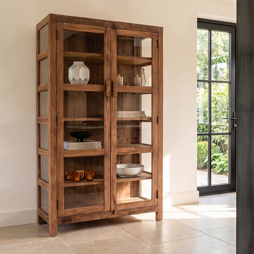 Raw Materials Farmwood houten vitrinekast - 114x50x190 cm