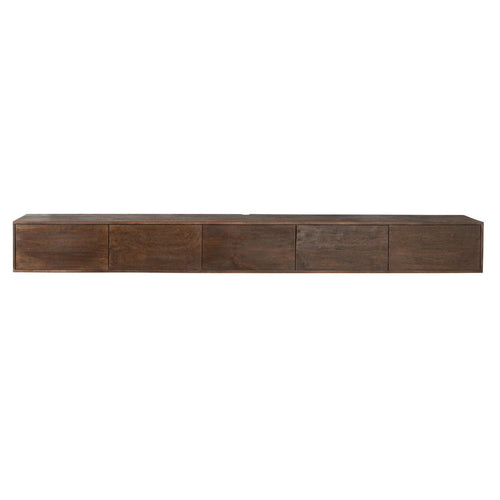 StarFurn Tv-meubel Vision - Zwevend Bruin Hout - 280x35x30cm - vtwonen shop