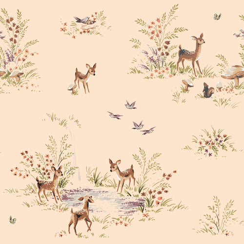 ESTAhome behang hertjes warm beige - 50 x 900 cm - 131430 - vtwonen shop