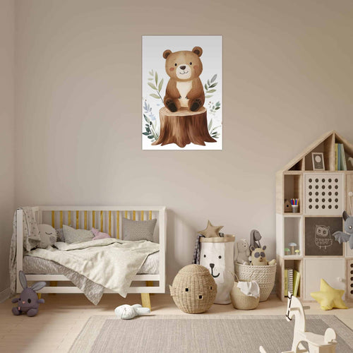 Artfulprints  Beertje in het bos   poster A4 21x29.7 cm - vtwonen shop