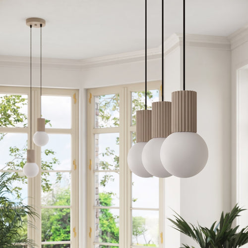 Sollux Lighting Hanglamp HALO 2L taupe - 33,5x6x120cm