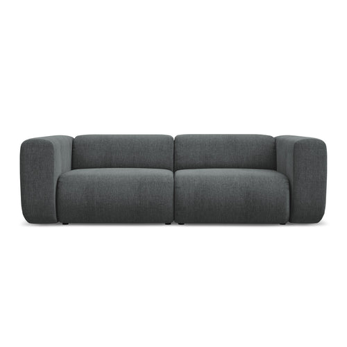LaMiaSofa 3-zits bank Bari - chenille stof - grafiet - 228x89x70