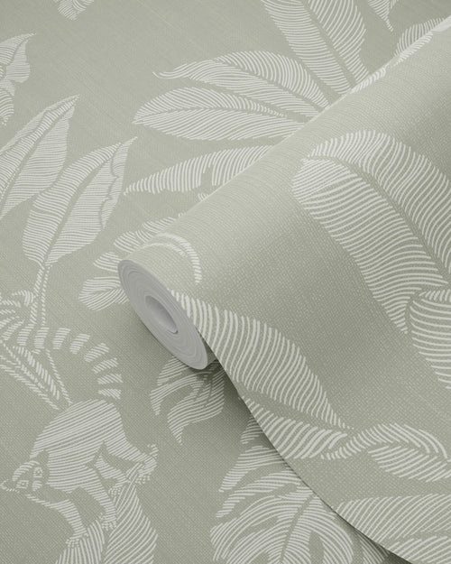 ESTAhome behang apen en jungle bladeren groen - 50 x 900 cm - 139863