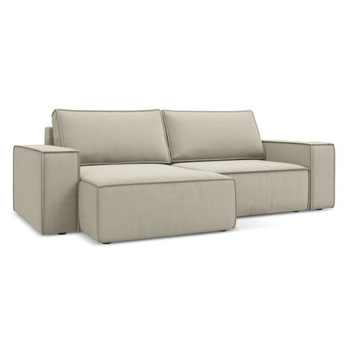 LaMiaSofa hoekbank links Livorno - velours - parel - 257x148x82