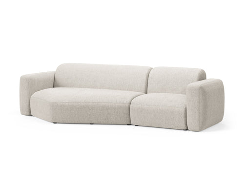 Cosmopolitan Design Modulaire hoekbank links Strino 3-zits, structurele stof beige - 136x308x78cm