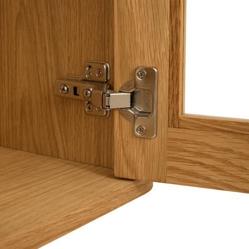Furnhouse 3-deurs wandkast Nyborg - Natuurlijk eikenhout - MDF, Eikenfineer, Glas - 34x180x60