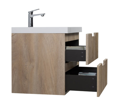 Badplaats Badkamermeubel Thermis 60 cm – Licht Eiken – Badmeubel met Kolomkast