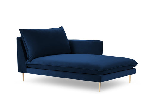 Cosmopolitan Design rechter chaise longue Vienna flueel, koningsblauw - 170x110x95cm