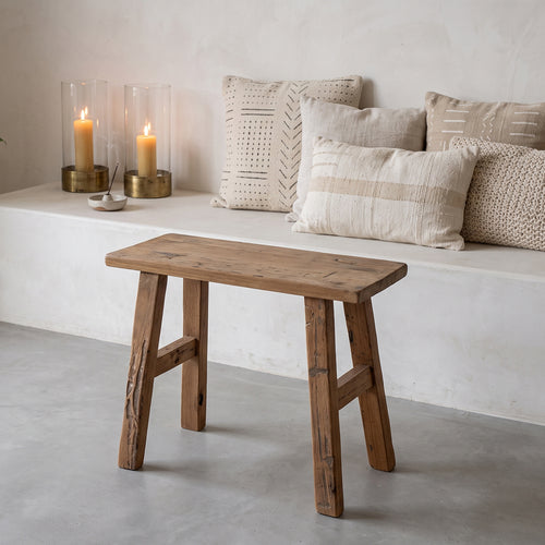 Raw Materials Java carpenter teak bijzettafel/bankje - 35x16x30 cm