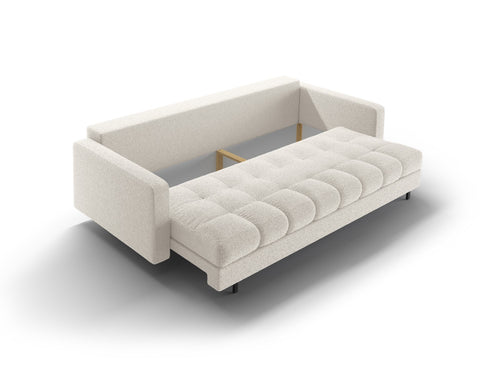 Cosmopolitan Design Slaapbank met opbergdoos Bali 3-zits, boucle wit - 84x222x105cm