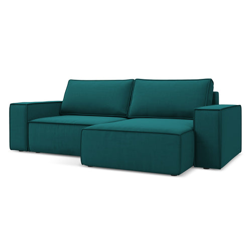 LaMiaSofa hoekbank rechts Livorno - velours - marien - 257x148x82